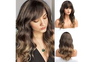 HAIRCUBE Spalla ricci di ombre marrone le parrucche sintetiche delle donne per donne con scoppi naturale navi parrucche alla moda cosplay parrucca parrucca da donna quotidiana