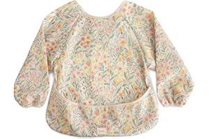 mushie Bavoir Manches Longues Bébé | Tablier Bébé pour Manger Imperméable | Ajustement Réglable pour 6-24 Mois |
