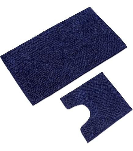Badmat set 3st. • 3x Badmat (45x45 50x80 60x100cm) • Badmat Niet Slipend & Wasbaar • MET WC Uitsparing • Donkerblauw Badmat set 3st. • 3x Badmat (45x45 50x80 60x100cm) • Badmat Niet Slipend & Wasbaar • MET WC Uitsparing • Donkerblauw