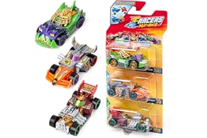 T-Racers Pack 3 Mix ´N Race – Pack de 3 Voitures à Collectionner. Chaque Voiture Peut être personnalisée en changeant, l’Avant, l’arrière ou Les Roues. Pack 4 sur 4