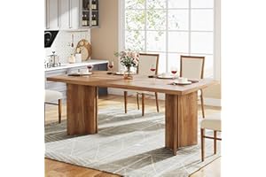 Tribesigns 63-inch Dining Table for 4-6, Farmhouse Kitchen Table with Large Tabletop, Rectangular Dinner Eating Table for Dining Room, Living Room, Kitchen