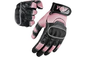 ADM Ladies Cow Hide Leather Full Finger lightweight Summer Motorbike Driving Climbing Hiking Riding Racing Sports Gloves for Ladies in 4 elegant colors 9001 LDY