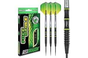 RED DRAGON Freestyle 21g, 23g, 22g o 24g Freccette Tungsteno con Punta Acciacio, Voli e Freccette Aste