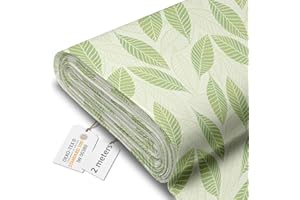 DreamRoots Tela impermeable por metros 600D 220g/m - Tela para tapizar sillas, cojines, sofas - Lona impermeable exterior 160 cm ancho Light Green Leaves 2M