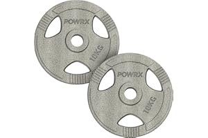 POWRX Discos olímpicos 30 kg/50 kg - Set a elegir: 2x10kg + 2x5kg | 4x5kg + 4x2,5kg | 2x10kg + 4x5kg + 4x2,5kg - Diámetro agujero Ø 50 mm