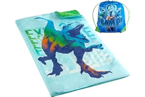 IDEA NUOVA Jurassic World Dinosaur 2 Piece Sling Bag and Sleeping Bag Set, 30" Wx54 L, Ages 3+
