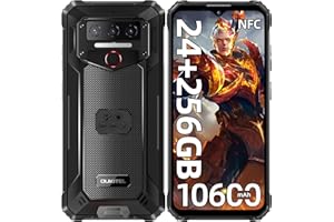 OUKITEL WP23 Plus Móvil Rugerizado - 10600mAh 24GB RAM+256GB ROM(TF 1TB) Movil Resistente, 6.52" HD Android 14 Movil Irrompible, Cámara 13MP IP68 Teléfono Móvil, 4G Dual SIM/NFC/GPS/OTG/Face ID, Negro