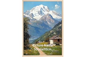 EYMPEU Cornice 50x70 Color Legno Naturale, Texture Calda, Cornice da Parete in Alluminio, 1 Pezzo