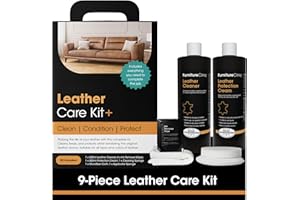 Furniture Clinic Kompletny zestaw do pielęgnacji skóry | środek do czyszczenia skóry i krem ochronny do skóry na sofy, fotele samochodowe, zestaw do pielęgnacji skóry zawiera 500 ml Ultra Clean i 500