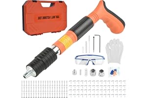 DkevEu Pistolet à Clou Manuel, avec 120 Ronds, 5 Vitesses Pistolet Cloueur Beton, Cloueuse Rivet Gun, Boîte à Outils Portable Outil de Fixation Murale Pour Pipe à Eau Moulure au Plafond