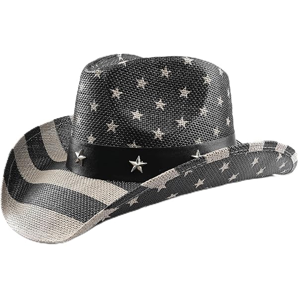 Evankin American Flag Cowboy Hat – Straw Weaving Western Sun Hat For Men & Women (July 4th, Rodeo)