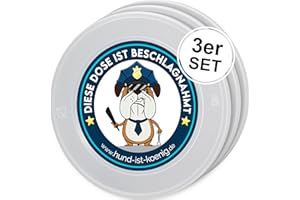 HUND IST KÖNIG Lot de 3 couvercles robustes pour aliments pour animaux de compagnie - Couvercle robuste pour boîtes de nourriture pour chats et chiens - Les aliments pour animaux restent frais pendant