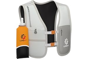 LUMEFIT Laufweste für Damen & Herren inkl. 500ml Trinkflasche - Trinkrucksack zum Laufen und Joggen Atmungsaktiv & Reflektierend - Laufrucksack Weste | Trinkweste Rucksack | Running Vest