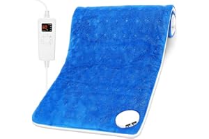 OGIMA Heat Pad, Heating Pads for Back Pain Relief, Electric Heat Pad with Auto Shut Off and 5 Heat Level Settings, Machine Washable, Extra Large 30x60 cm (Blue)