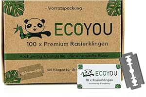 ‎ECOYOU EcoYou Premium Rasierklingen für Rasierhobel set 100 Klingen ✮ rostfreie Ersatzklingen für Rasierhobel Damen und Herren ✮ Hochwertige Rasier Klingen langlebig - Razor Blades