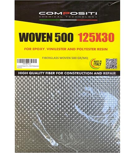 Kit Vetroresina Per Riparazioni - Resina Poliestere 0,5 Kg + MAT300 Fibra Di Vetro 1 Mq