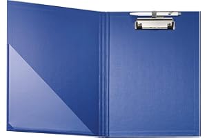 Falken Chemise porte-bloc pour DIN A4 Folienkaschiert Coque en Vorderd avec porte-stylo bleu