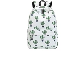 Joymoze Waterproof Cute School Backpack for Boys and Girls Lightweight Chic Prints Bookbag Cactus