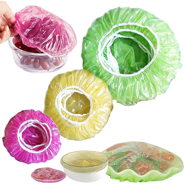 PcvGef 300x Frischhaltefolie Mit Gummizug – PE-Deckel Für Schüsseln, Lebensmittelaufbewahrung, Reisen, Picknick & Sogar Duschhaube