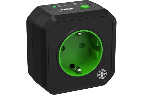 ANSMANN Temporisateur AES1 – Prise programmable pour radiateur électrique, Fer à Repasser, Lampe de Chevet, etc. – Prise électrique avec minuterie intégrée (15 Min ; 30 Min ; 1h ; 2h ; 4h ; 8h)