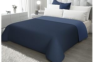 il dolce stile della tua casa Copriletto Trapuntino Matrimoniale/Piazza e Mezza/Singolo Estivo 100 grammi Double Face Bicolor Milady (Matrimoniale, blu/azzurro)