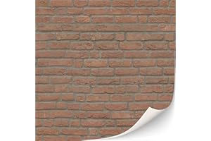 TEXTURKONTOR 3 Sheets Self-Adhesive Wall Cladding for Dollhouse 1:12 Scale (Clay Bricks)