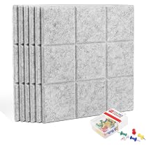 Uoisaiko Filz Pinnwand-Set – 6 Selbstklebende Kork-Filztafeln Mit 25 Nadeln, Je 34x24 Cm