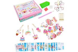 VFANDV Diamond Painting, 15 Pcs Llaveros Pintura - DIY 5D Unicornio de Diamantes, Kits de Manualidades para Niños y Regalo Cumpleaños