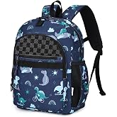 Kasqo 13L School Backpack for Boys Girls from 5 to 8 Years Fits A4 | Lightweight, Water Resistant, 7 Space, Reflective Bands,