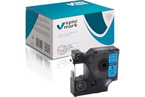 specmark Compatible avec DYMO D1 40916 Ruban encreur 9 mm x 7 m Noir sur bleu (S0720710) Compatible avec DYMO D1 pour imprimante LM Label-Manager LP Label-Point LW Label-Writer DUO
