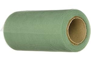 FALK Tulle a maglia fine, larghezza 15,2 cm, bobina da 22,9 m, colore: salvia