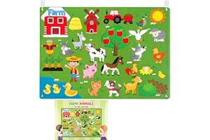 WATINC Felt Farm Story Board Set 38 pièces Animaux domestiques préscolaires Conte Flanelle Conseil bétail Apprentissage précoce Kit de Jeu éducatif Suspendu Jouets pédagogiques