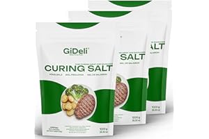 GiDeli Sale Pökelsalz 3 kg di sale in nitrito per carne, salsicce e prosciutto, qualità professionale, a grana fine, perfetto per salatura a secco e salatura a umido, 3 x 1 kg