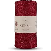Premium Simli 200 Gr Polyester Makrome Ipi Kırmızı 2 Mm - 230 M Supla Ip ve &ccedil;anta ipliği