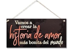 CARISPIBET Vamos a Crear la Historia de Amor Cartel Decorativo Placas Decorativas para el hogar decoración de Interiores 15 x 30 cm