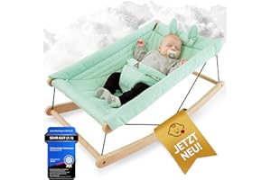 Wolkenlicht® Babywippe Neugeborene - sicher komfortabel & nachhaltig - Babyschaukel Babywiege Baby Bouncer Wippe Baby swing to sleep - Echtholz