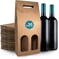 10 Sacs Cadeaux Bouteille De Vin – Papier Kraft épais, Poignée Solide, Simple Et Double | Noël, Anniversaire, Mariage, Fête