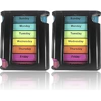 MEDca Weekly Pill Organizer - 7 Day Stackable Dispenser With 4 Times Daily Compartments