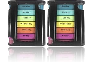 MEDCA Stackable Daily Pill Organizer - 2 Pack, 4 Times a Day Weekly Medication Reminder - Premium Weekly AM/PM Pill Box z 7 indywidualnych przypadków układania, codziennie Medicine Organizer dla witamin