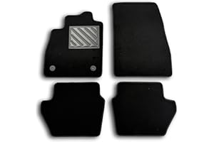 MTC AUTOMOTIVE Tapis de sol pour Ford Fiesta VII MK7 (même Mild Hybrid), antidérapant, talonnette en caoutchouc renforcée, boutons de fixation, Noir