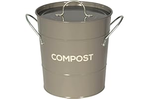 THE CADDY COMPANY Metal Kitchen Compost Caddy - Composting Bin for Food Waste Recycling (Dark Grey)
