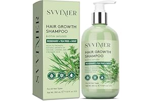 Svvimer Rosemary Hair Growth Shampoo - Thickening and Strengthening Formula for Men & Women - Volumizing Shampoo with Tea Tree Oil Biotin Mint - For Hair Loss and Thinning 350 ml (Pack of 1)