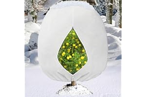 Evoio Large Plant Covers for Winter, 120 x 180 cm Plant Frost Protection with Zipper and Drawstring Garden Fleece Freeze Protection Cover Bags for Outdoor Fruit Tree Shrubs Potted Plants