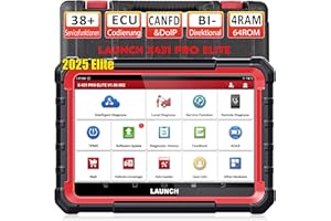 ‎LAUNCH LAUNCH X431 PRO Elite OBD2 Diagnosegerät,ECU Online-Codierung & Bidirektional,Vollständige Systemdiagnose,38+Servicefunktionen,CANFD&DOIP,V.A.G. Guided Funktion,2 Jahren Update,2025 Modell