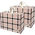 DOUBLE R BAGS Big Heavy Duty Large Eco Cotton Canvas Cloth Grocery Shopping Bag for Men Ladies Vegetable Milk Fruits with Hand Carry Handle Lunch Box Jhola Tote Bags.