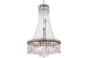 ‎WELLMET Wellmet Hängende Kristall-Kronleuchter, Modern Kronleuchter Kristall Leuchte,Kristall Deckenleuchtegroßer Durchmesser, Vintage-Stil für Esszimmer, Küche, Wohnzimmer, Schlafzimmer, Flur