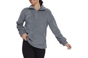 Adicloz Sudaderas Mujer sin Capucha Forro Polar Mujer Oversized Jersey Mujer Invierno con Cremallera, Y2K Sudadera Cremallera Mujer, Camiseta Manga Larga Mujer Chaqueta Polar