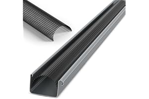 INEFA Laubschutzgitter Dachrinnen Laubschutz, PVC 68mm, 2m, Schwarz Laubfang Dachrinnenabdeckung Dachrinnenzubehör Made in Germany