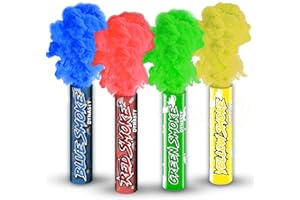 Dynastyparty - Smoke Bomb Grenades Flares- Pack of 4 Ring Pull Smoke Flares - Red, Blue, Green, Yellow grade smoke, designed to impress