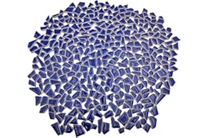 BTMIEY 500 g unregelmäßige Keramik-Mosaikfliesen, 0,5-2 cm, kleine Mosaikstücke, DIY-Mosaikherstellung, Handwerk, Hobby, Kunst, Heimdekoration, Wanddekoration (Marineblau)
